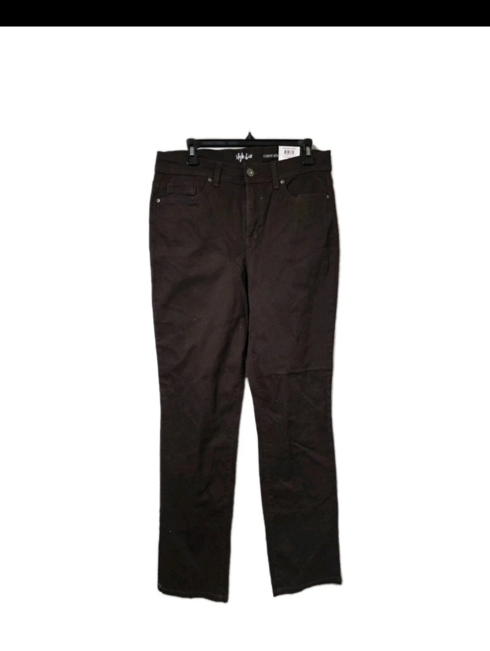 WOMENS STYLE & CO BROWN HIGH RISE CURVY FIT STRAIGHT JEANS SIZE 10 NWT